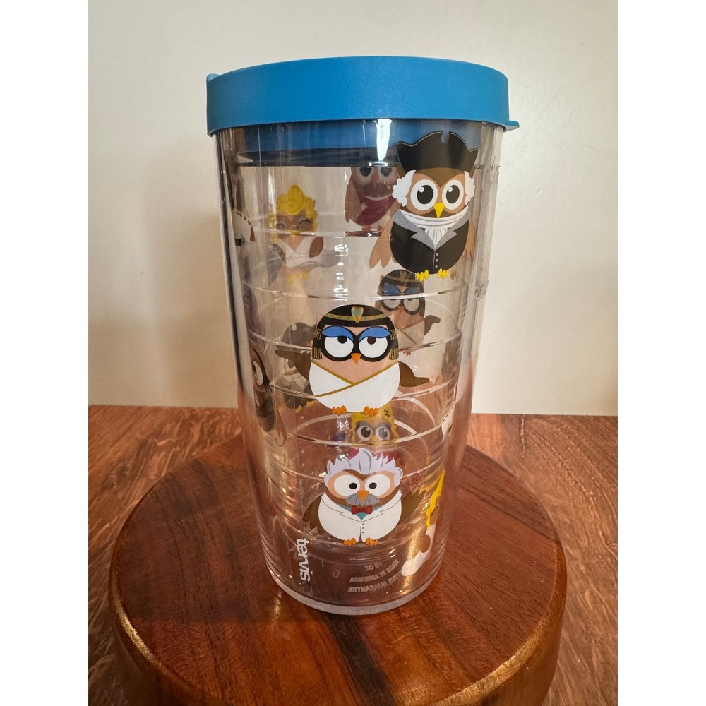 Tervis Owl Travel Tumbler Blue Lid Cute‎ Owl Design Insulated Mug